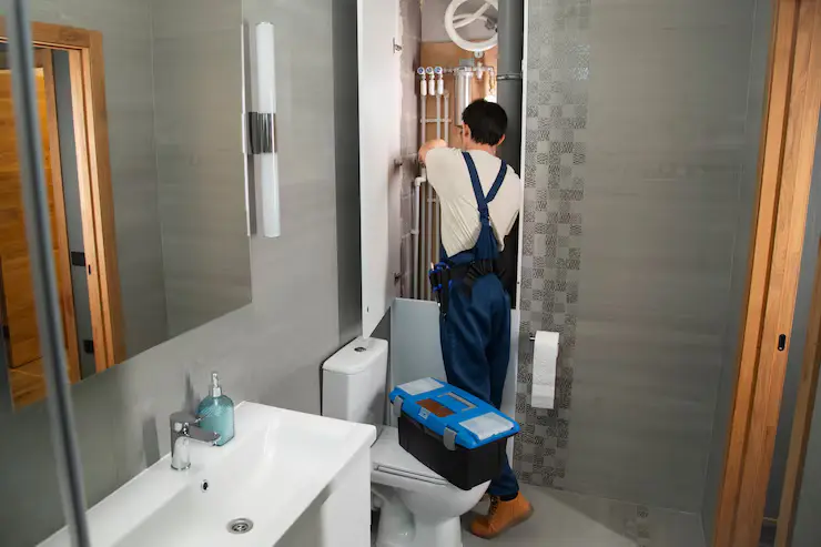 Salle de bains moderne avec équipements sanitaires